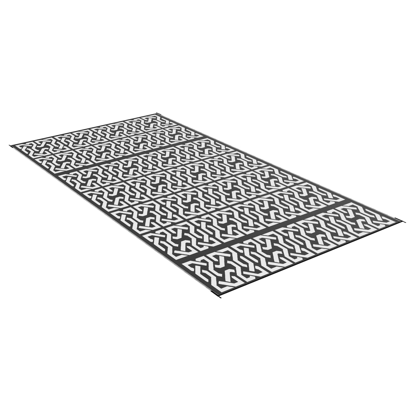 Reversible Outdoor Rug, Waterproof, 9' x 18', Chain, Black and White Outdoor Reversible Rugs Options at Gallery Canada