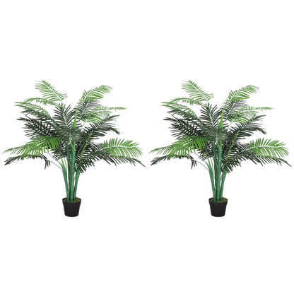 4FT Artificial Palm Tree Set Of 2, Faux Tropical Plant In Pot, Green Artificial Trees at Gallery Canada