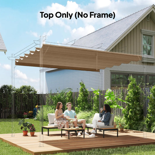 Retractable Pergola Canopy Replacement, 8.2'x8.4', Tan Gazebo Canopy Replacement Tan at Gallery Canada