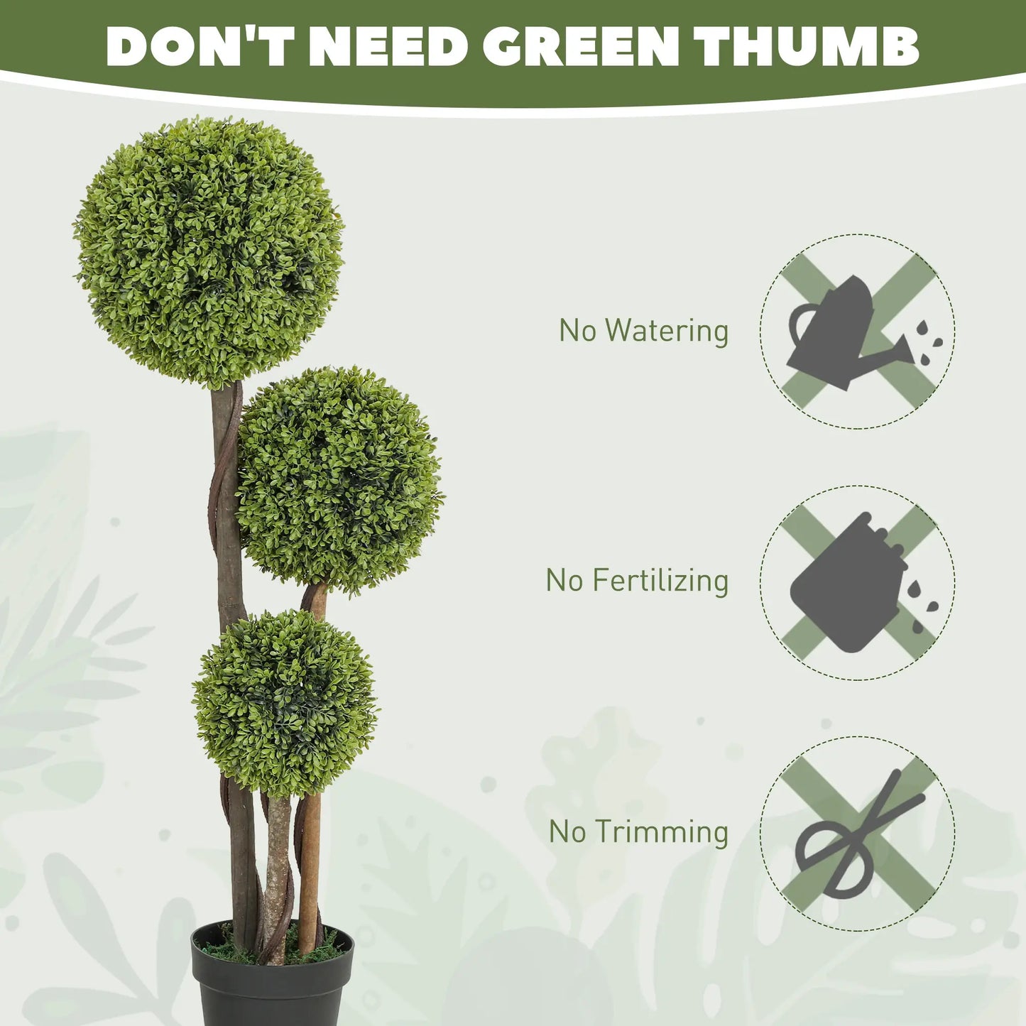 45 Inch Artificial Boxwood Topiary Tree, Set Of 2, Indoor Outdoor, Green Artificial Trees at Gallery Canada