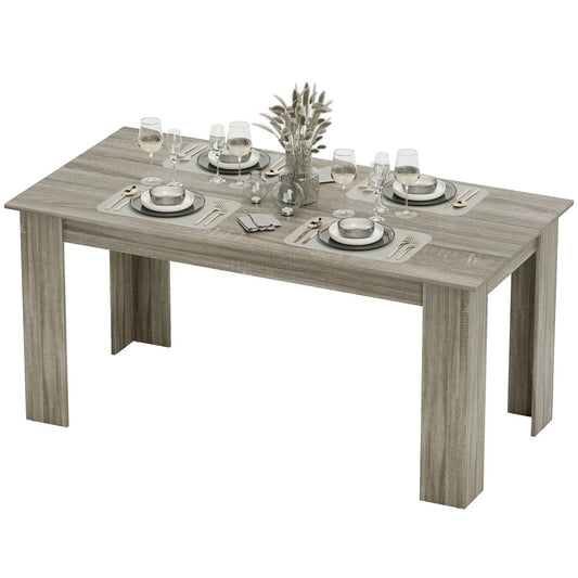 63 Inch Kitchen Table for 4-6 People, Wood Effect Dining Table, Grey Dining Tables Grey at Gallery Canada