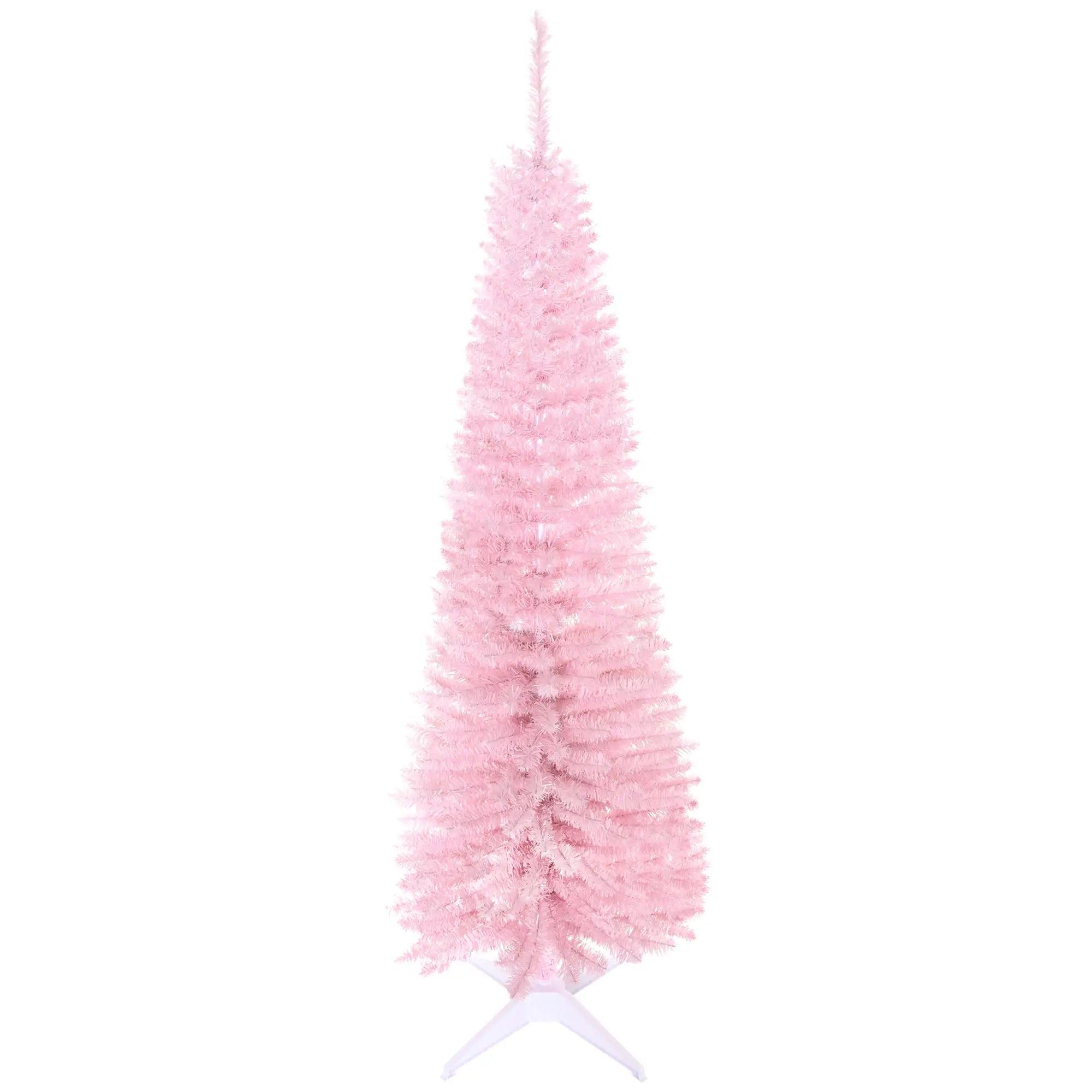 5FT Artificial Christmas Tree, Realistic Branches, Stable Stand, Pink Pencil Christmas Trees Pink at Gallery Canada