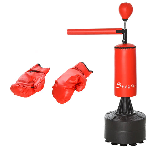 Freestanding Boxing Punch Bag Stand, 360° Rotating Arm, Speed Ball, Adjustable Height