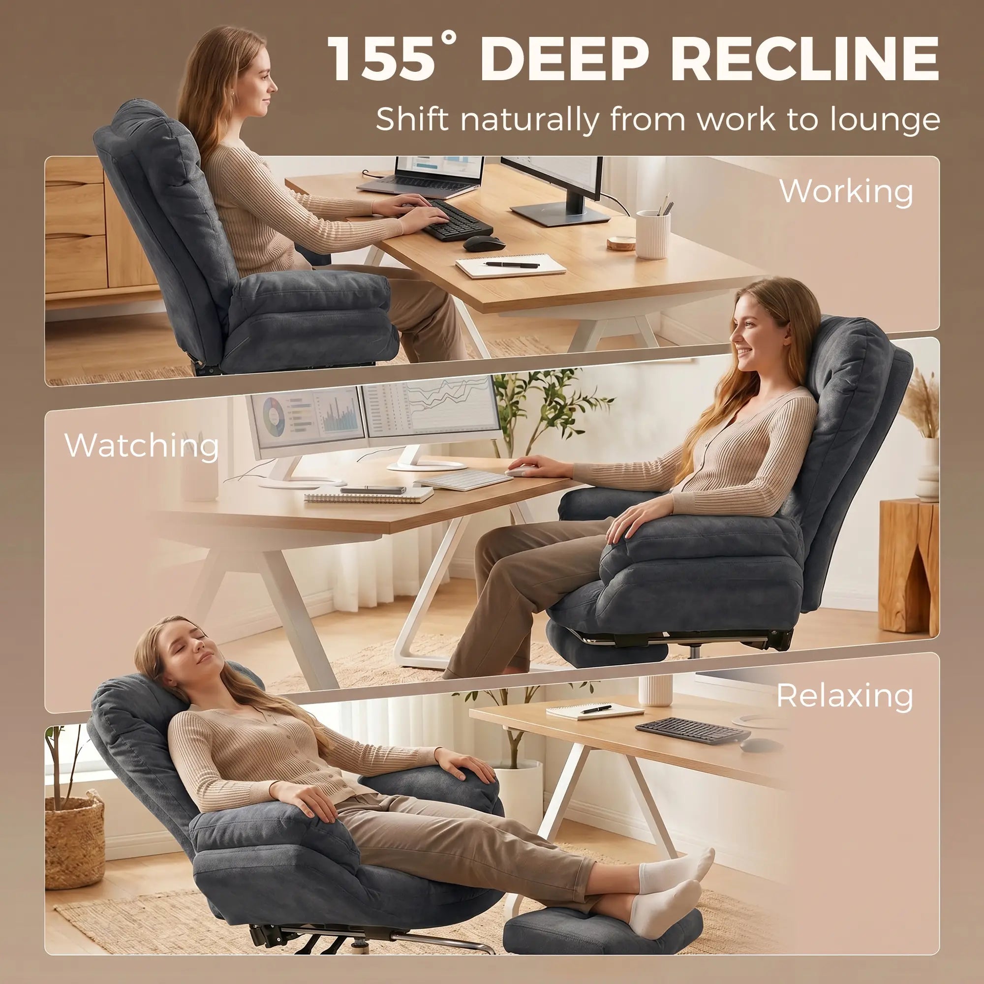 Criss Cross Chair With Wheels, Waterfall Armrests, Dark Grey, Dark Grey Task Chairs at Gallery Canada
