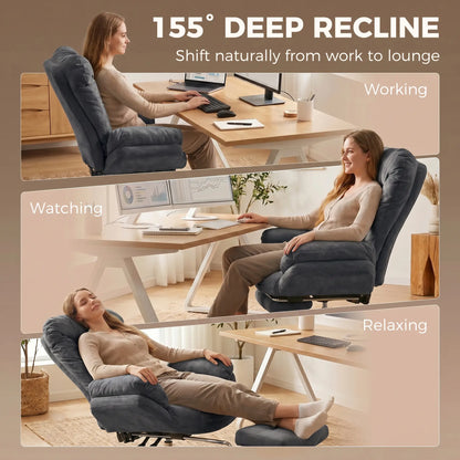 Criss Cross Chair With Wheels, Waterfall Armrests, Dark Grey, Dark Grey Task Chairs at Gallery Canada