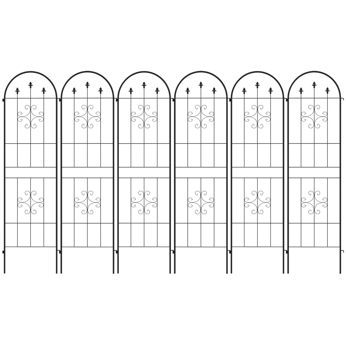 Metal Trellis Set of 6, Garden Climbing Plant Support, Arrow Design Plant Stands Black at Gallery Canada