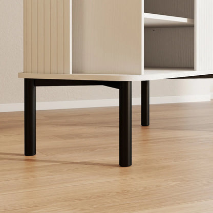 Shoe Cabinet Adjustable Shelves Side Cubbies Tambour Door, White Shoe Storage Cabinets & Racks at Gallery Canada