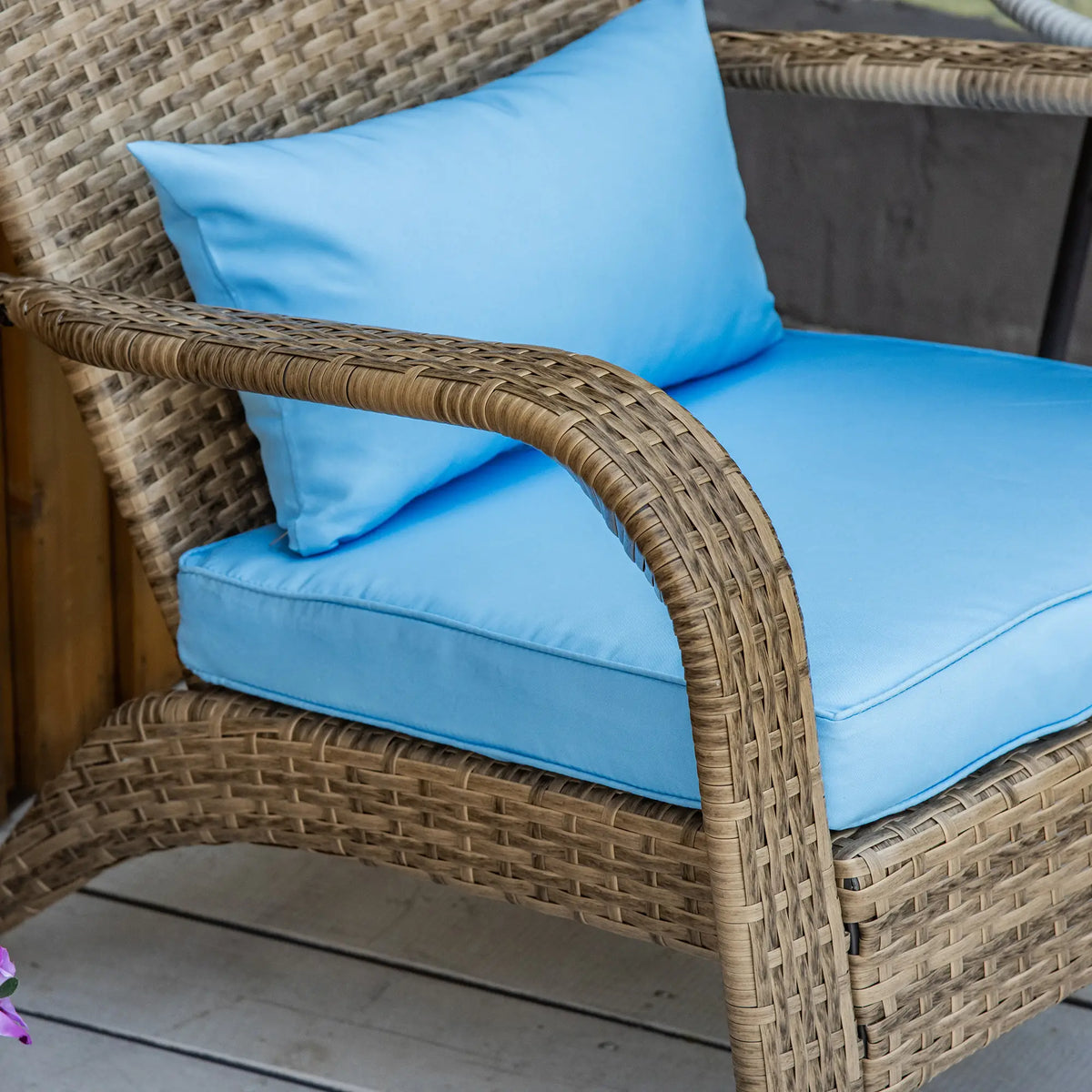 Wicker Adirondack Chair With Cushions, Blue Patio Chairs at Gallery Canada