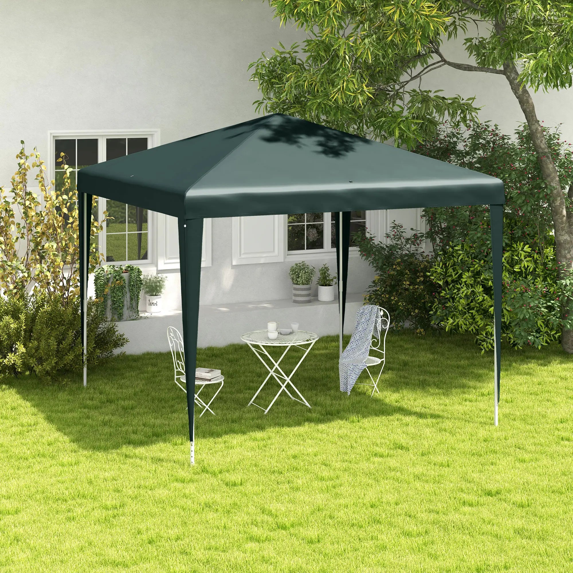9' x 9' Portable Canopy Tent, Outdoor Sunshade for Weddings, Dark Green Canopy Tents at Gallery Canada