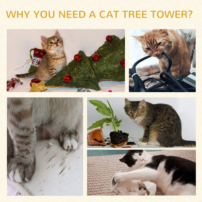 52" Multi-Level Cat Tree Tower, Kitten Scratcher, Hammock, Grey Cat Towers at Gallery Canada