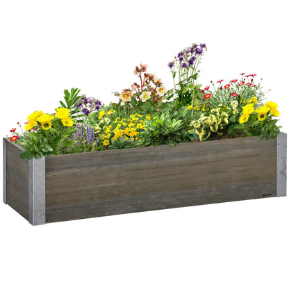 3' x 1' Raised Garden Bed, Elevated Wooden Planter Box, Light Grey Galvanized Planter Boxes Light Grey at Gallery Canada