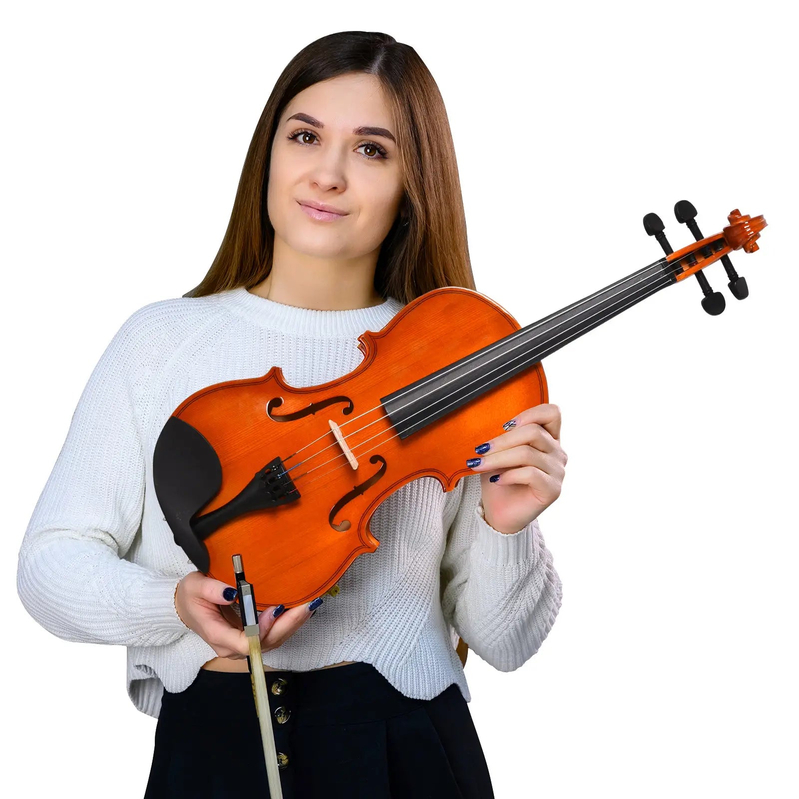 4/4 Violin, Maple Wood, Full Accessories Set, Storage Box, Orange Electronic Musical Pianos at Gallery Canada