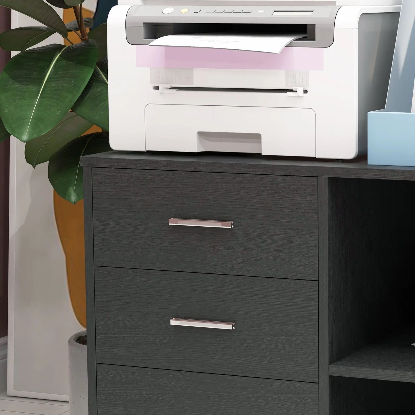 Modern Lateral Filing Cabinet, 3 Drawer, Letter and A4 Size, Black Office Cabinets & Cupboards at Gallery Canada