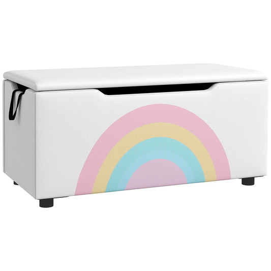 Kids Toy Chest, Lightweight Storage Bench with Lid, 3-8 Years, White Baby & Kids Storage White, Pink, Yellow, Green at Gallery Canada