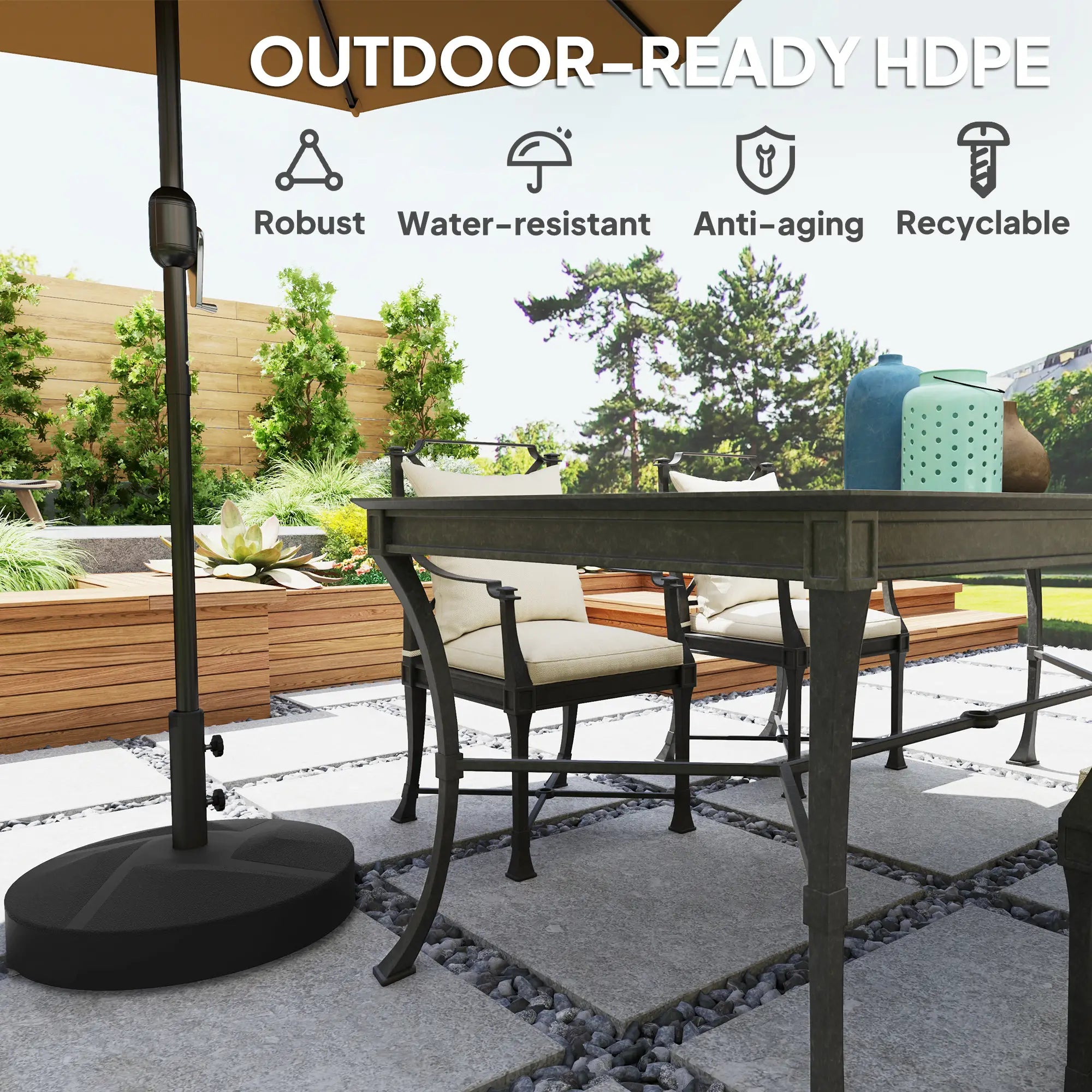 Heavy Duty Outdoor Umbrella Stand Base, Sand Water Filled, Φ22