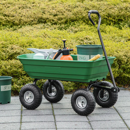 Steel Garden Cart, 10" Pneumatic Tires, Utility Wagon, 551 lbs Capacity Folding Garden Carts at Gallery Canada