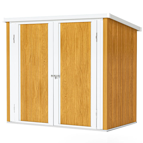 5' x 3' Metal Garden Storage Shed, Double Doors For Backyard