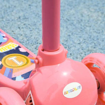 3 Wheel Kids Scooter, Adjustable Height, Rear-Fender Brake, LED Light, Pink Scooters at Gallery Canada