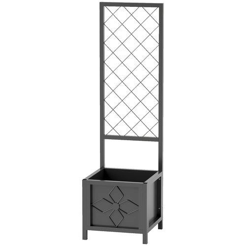 Galvanized Raised Garden Bed, Metal Planter Box with Trellis, Drainage Holes