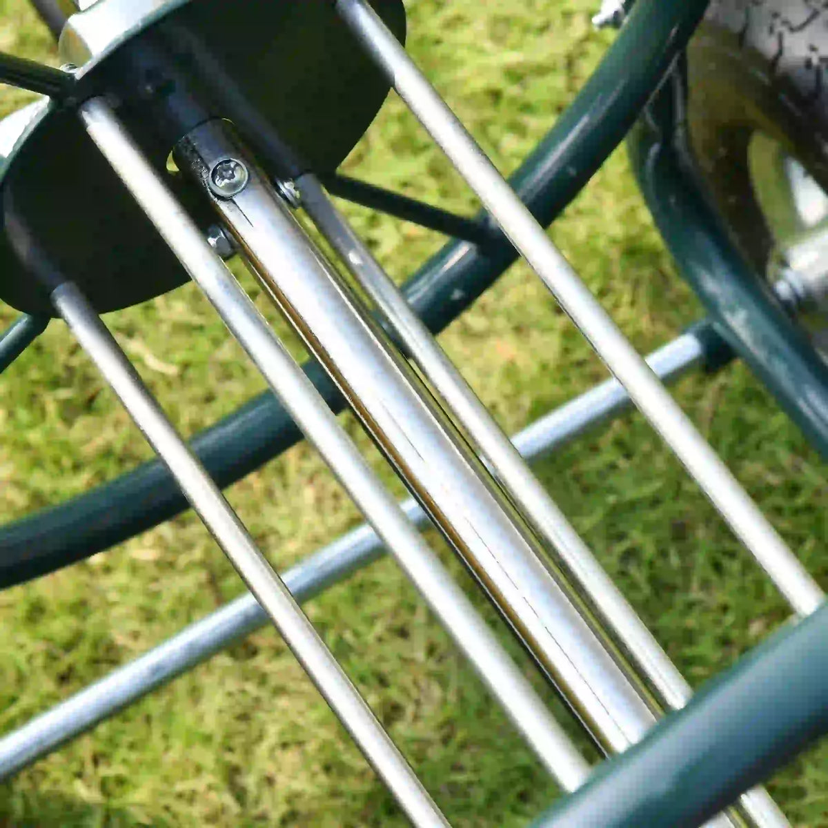 Portable Garden Hose Reel Cart With 4 Wheels, Storage Basket, Farm