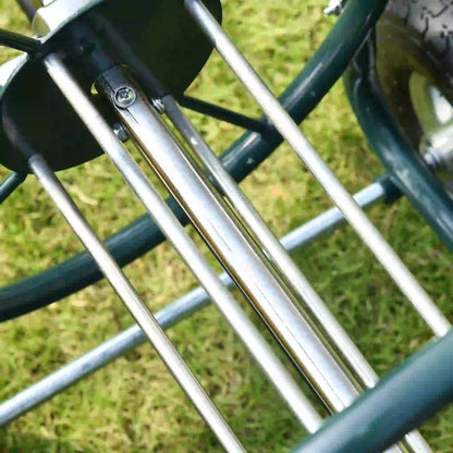 Portable Garden Hose Reel Cart With 4 Wheels, Storage Basket, Farm