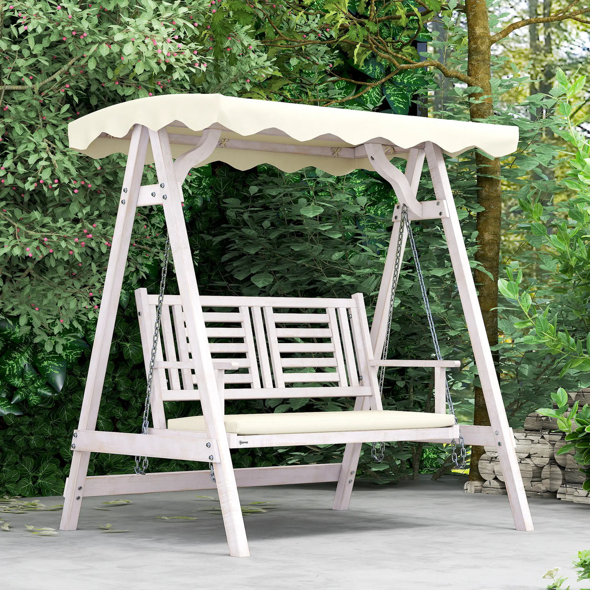 2 Seater Patio Swing With Stand, Canopy & Cushion Patio Swings with Stand at Gallery Canada
