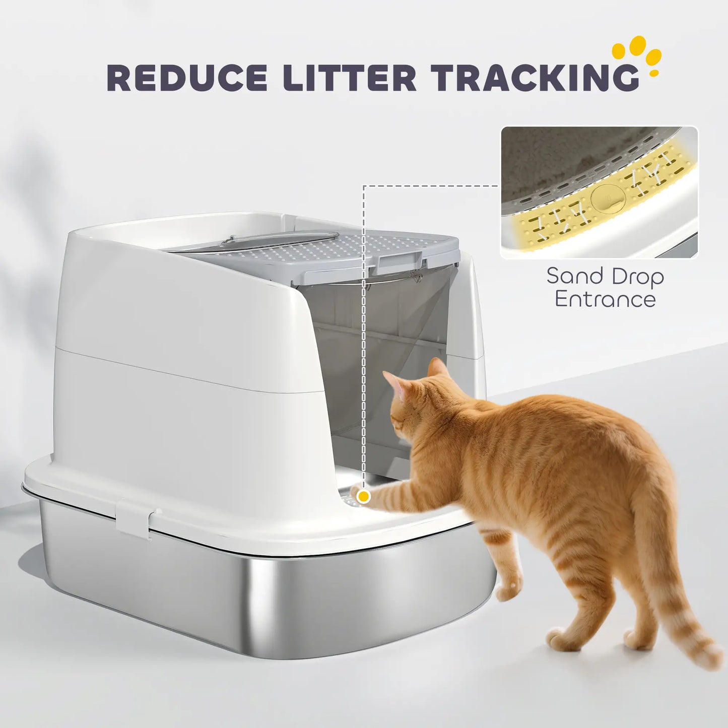 Large Stainless Steel Litter Box, Enclosed Metal Cat Litter Tray Cat Litter Box Enclosures at Gallery Canada