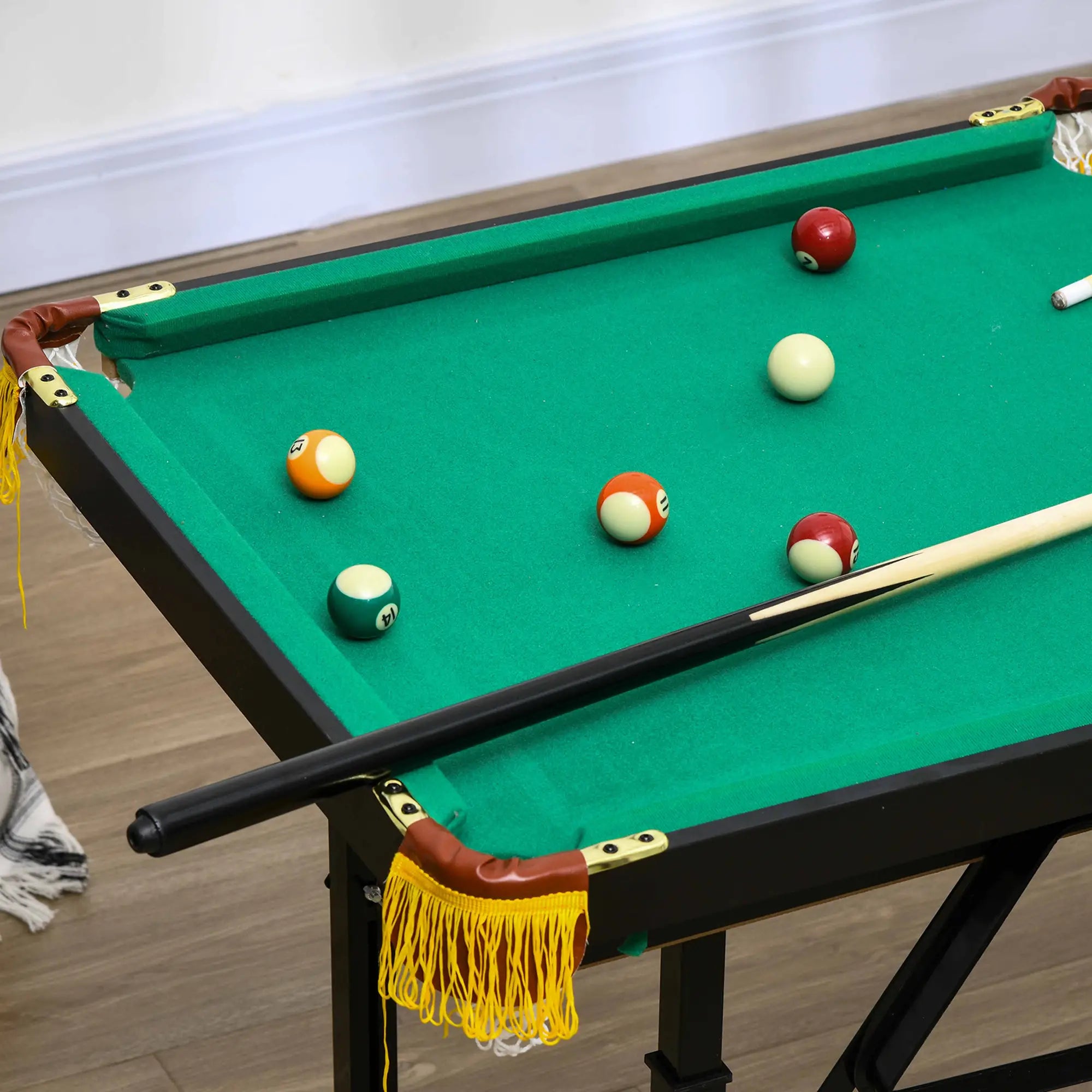 55 Folding Pool Table Set, Adjustable Height, 2 Cues, 16 Balls, Green Game Tables at Gallery Canada