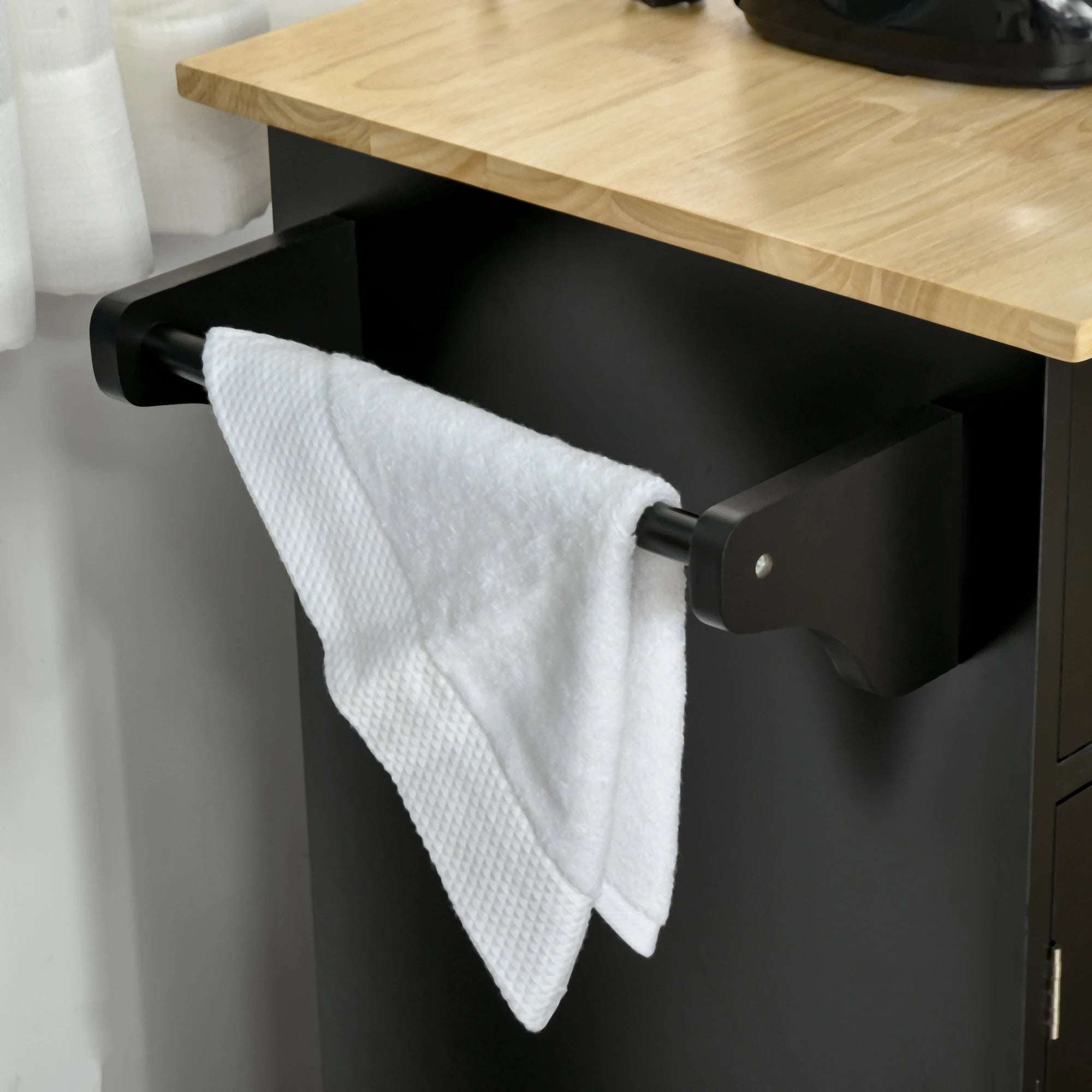 Modern Kitchen Island, Utility Cart with 2 Drawers, Cabinets, Black Kitchen Islands & Kitchen Carts at Gallery Canada