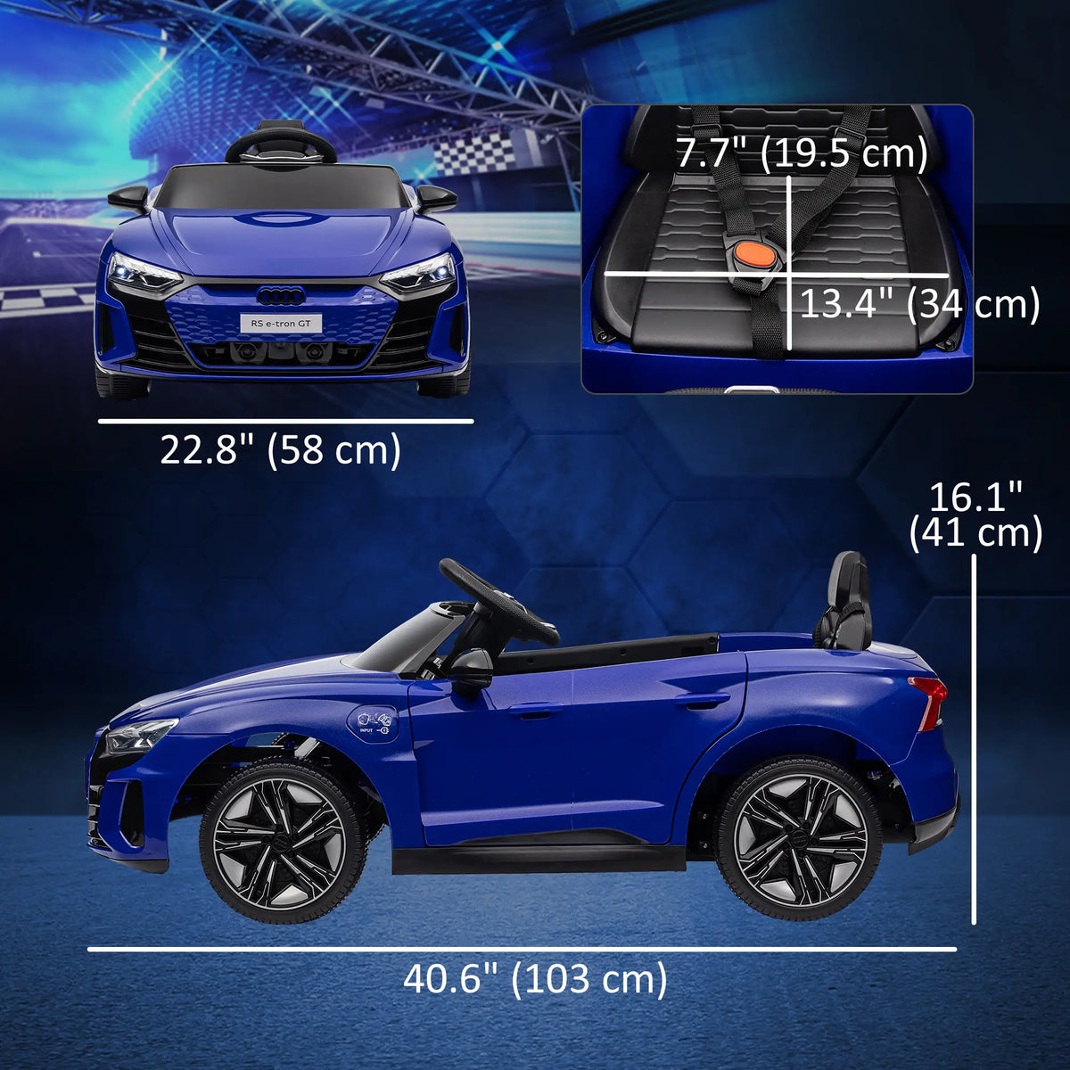 12V Kids Ride On Car, Battery Powered Electric Car, Remote Control, Navy Blue Electric Toy Cars at Gallery Canada