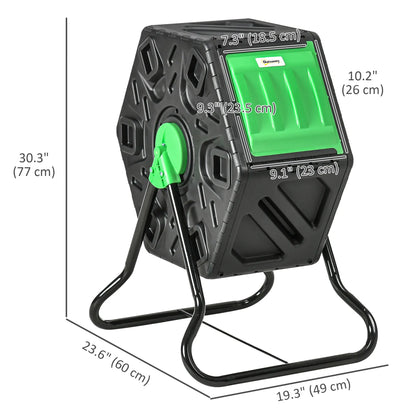 Rotating Composter Bin, 17 Gal, 24 Vents, Green Outdoor Compost Bin at Gallery Canada