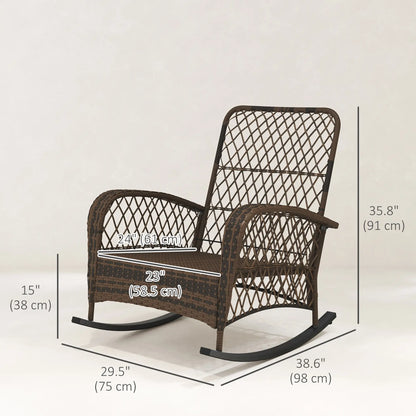 Wicker Rattan Rocking Chair, With Thick Cushions, Light Green Outdoor Rocking Chairs at Gallery Canada