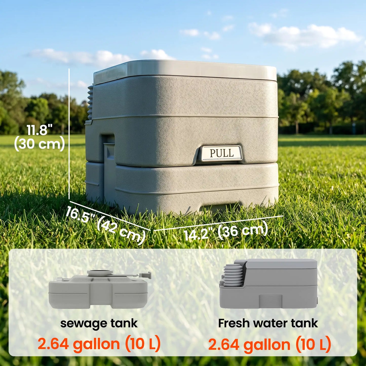 Portable Travel Toilet, Flushable Tank, Camping, Boating, 2.6 Gallon (10L) Camping Toilets at Gallery Canada