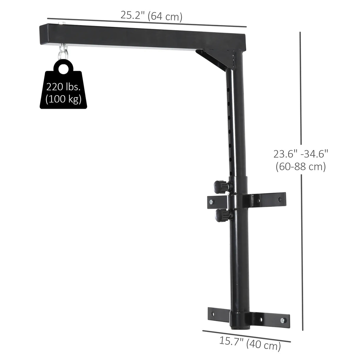 Heavy Duty Boxing Punch Bag Hanger, Wall Mount, 220lbs, Black Punching Bag Hangers at Gallery Canada