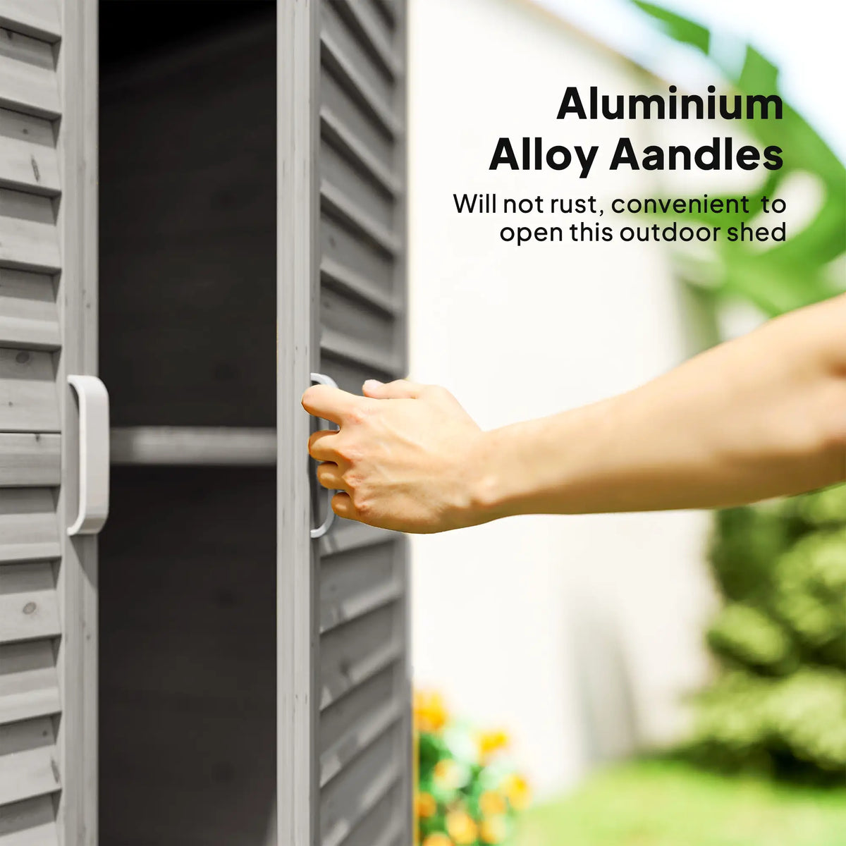 Wooden Garden Storage Shed, 2 Door, 34" x 18" x 38", Grey Sheds at Gallery Canada