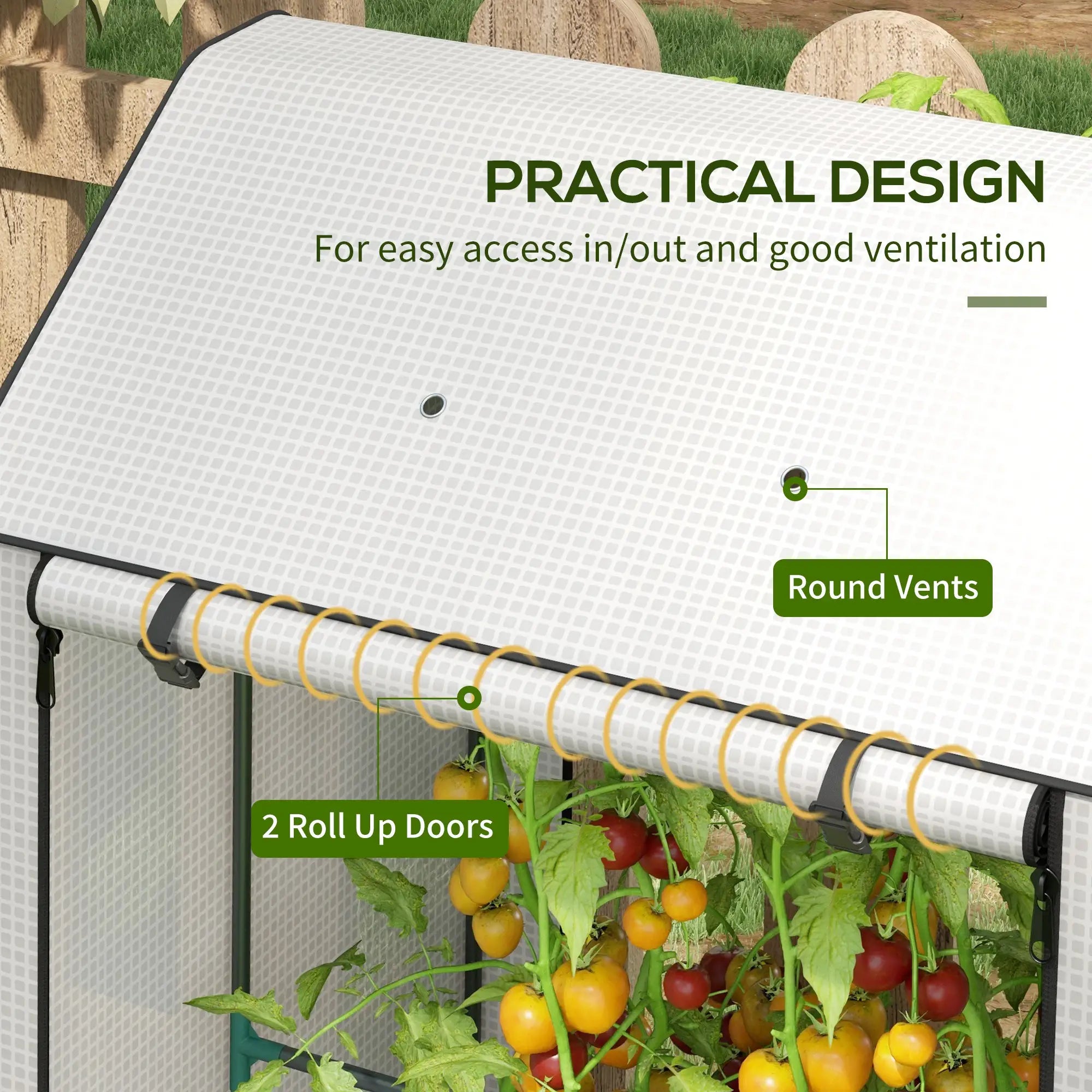 Mini Greenhouse With 4 Wire Shelves, Portable, 39.4
