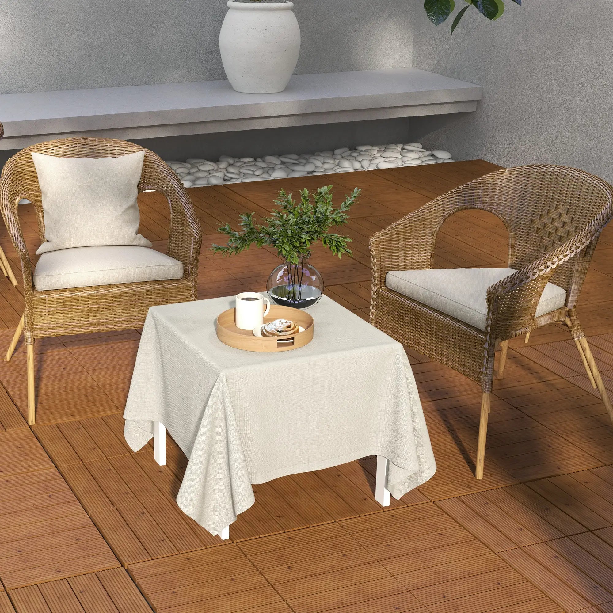 12 Pcs Wooden Deck Tiles, Outdoor Flooring, All Weather, Brown Deck Tiles at Gallery Canada