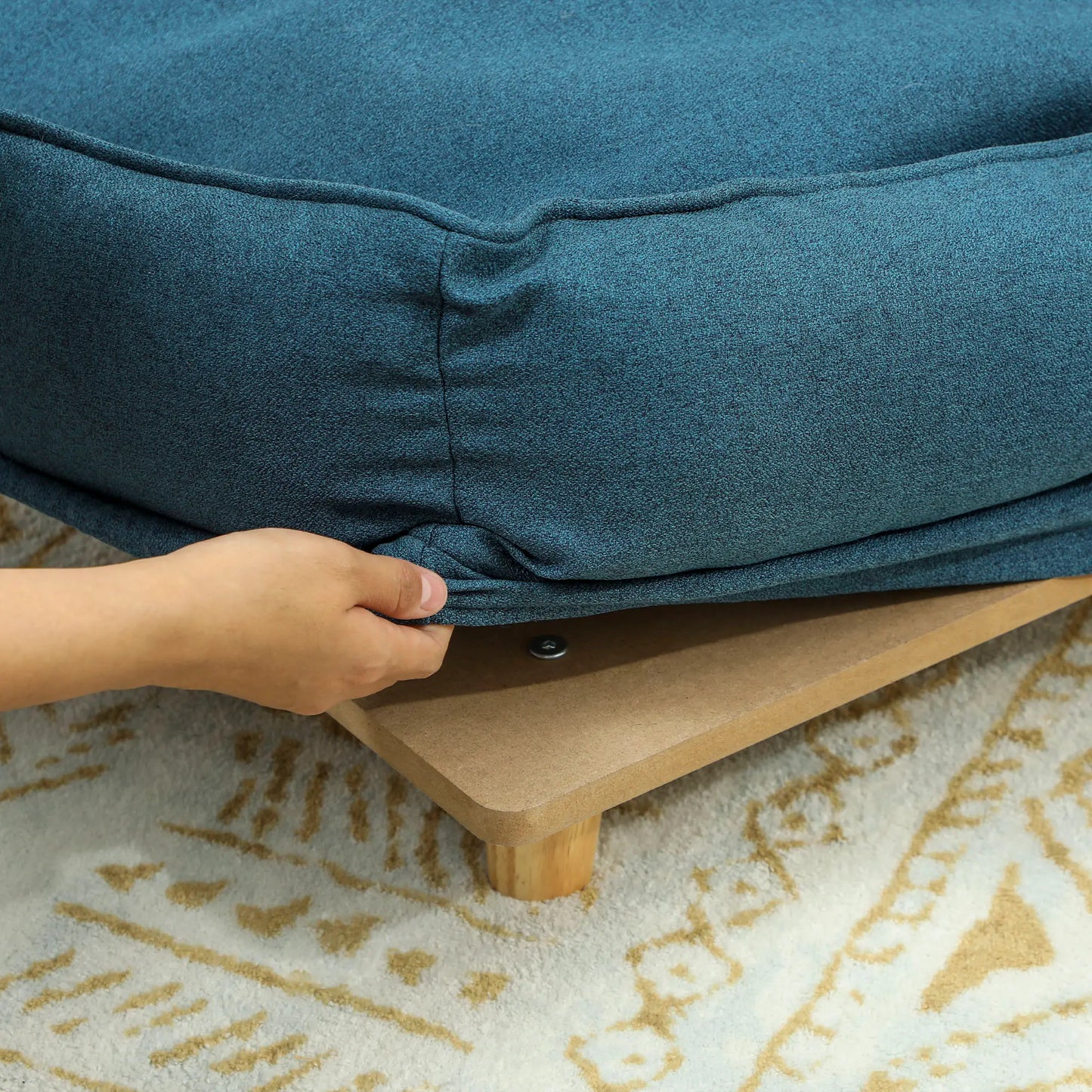 Washable Dog Sofa For Large Dogs, Elevated Pet Couch, Dark Blue Dog Sofas at Gallery Canada