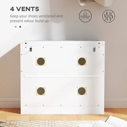 Shoe Storage Bench with Flip Drawer, Vent, Seat, Holds 5 Pairs Shoe Storage Cabinets & Racks at Gallery Canada