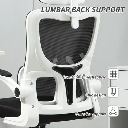 Mesh Office Chair, High Back with Headrest, Lumbar Support, Adjustable Height, Black Executive & Manager Chairs at Gallery Canada