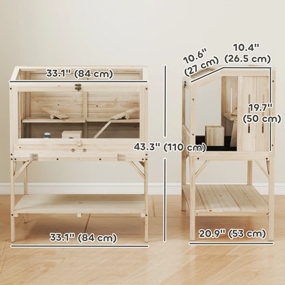 Wooden Hamster Cage, Openable Top, Water Bottle, Transparent Panels, Transparent Hamster Cages at Gallery Canada