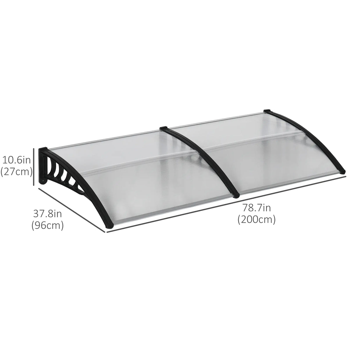 Awning Door Canopy, 78.7" x 37.8", Polycarbonate Outdoor Patio Cover, Clear Door Awnings at Gallery Canada