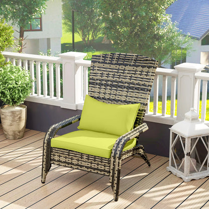 Wicker Adirondack Chair With Cushions, PE Rattan Fire Pit Chair, Green Patio Chairs at Gallery Canada