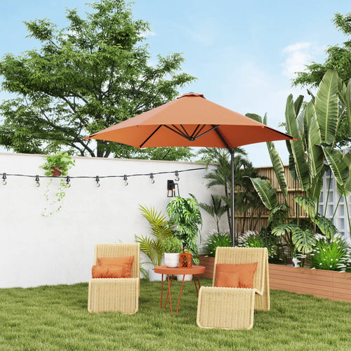 8.5FT Offset Patio Umbrella, 360° Rotation, Orange