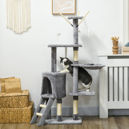 53 Cat Tree Tower, Kitten Activity Centre, Scratching Posts, Grey Cat Trees at Gallery Canada