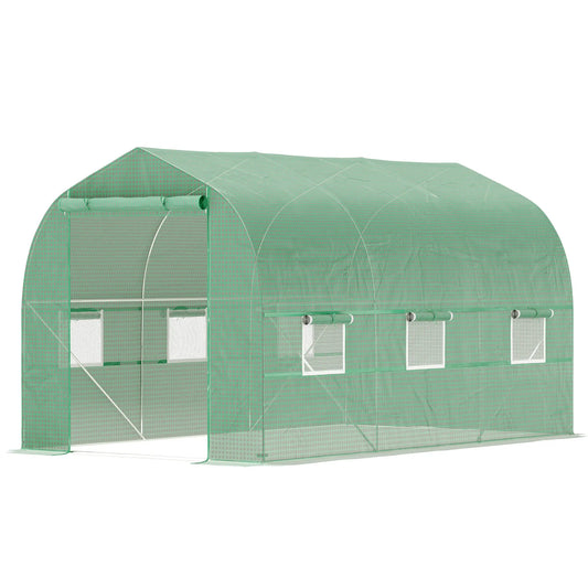 6.6' x 11' x 7' Walk-In Greenhouse, Steel Frame, Green Walk In Greenhouses Deep Green at Gallery Canada