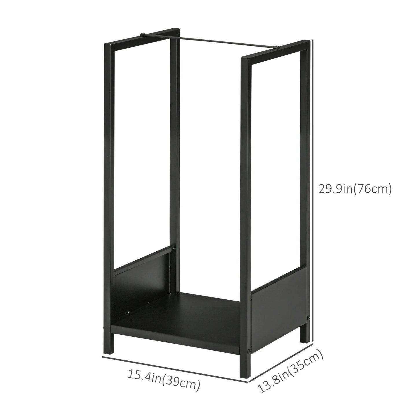 Firewood Rack, Log Holder, Indoor Outdoor Wood Storage, 15.4" x 13.8" x 29.9", Black Firewood Racks at Gallery Canada