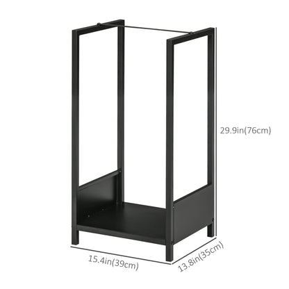 Firewood Rack, Log Holder, Indoor Outdoor Wood Storage, 15.4" x 13.8" x 29.9", Black Firewood Racks at Gallery Canada
