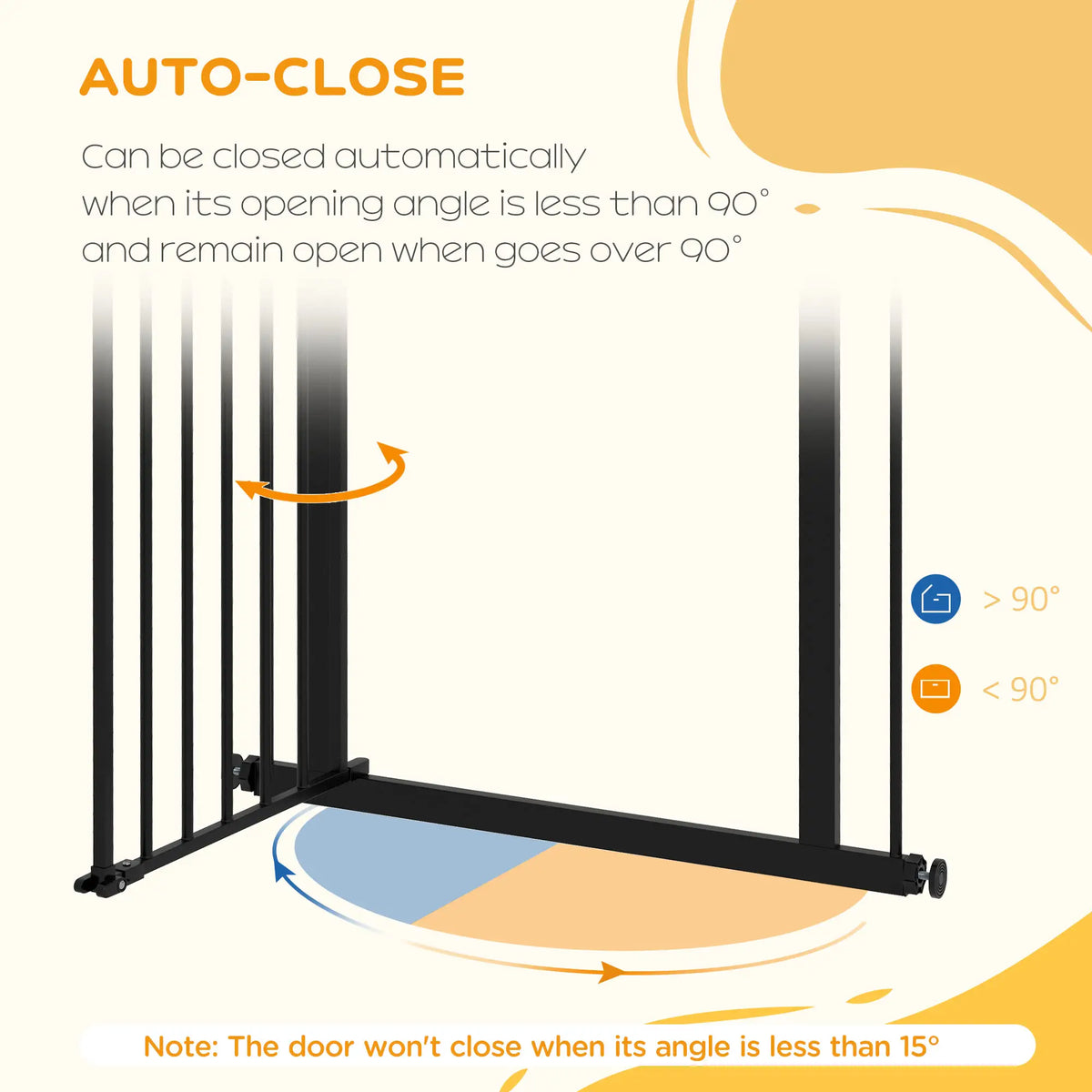 30 Inch Tall Pet Gate With Door, Pressure-Mounted, Black Houses, Kennels & Pens at Gallery Canada