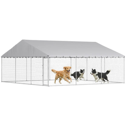 Heavy Duty Outdoor Dog Kennel, Waterproof Roof, Secure Latch, 19.7' x 19.7' x 8.9' Dog Kennels at Gallery Canada